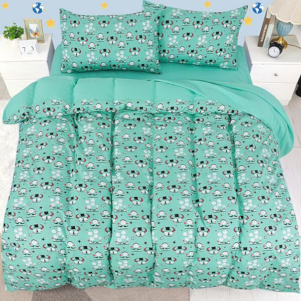 5 Piece Bedding Set Polyester Microfiber Fabric Kids Duvet Cover Queen PiccoCasa