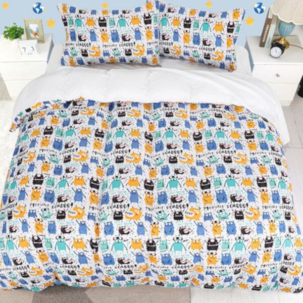 5 Piece Kids Bedding Set Polyester Microfiber Cartoon Pattern Full PiccoCasa