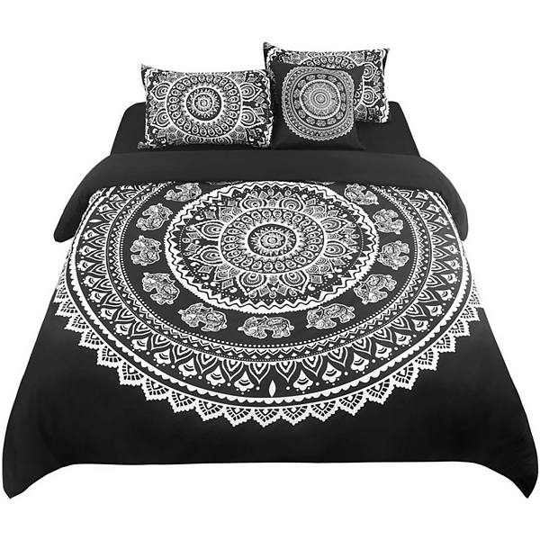 5 Pieces Bohemian Duvet Cover Set Fitted Sheet Pillowcase Queen PiccoCasa