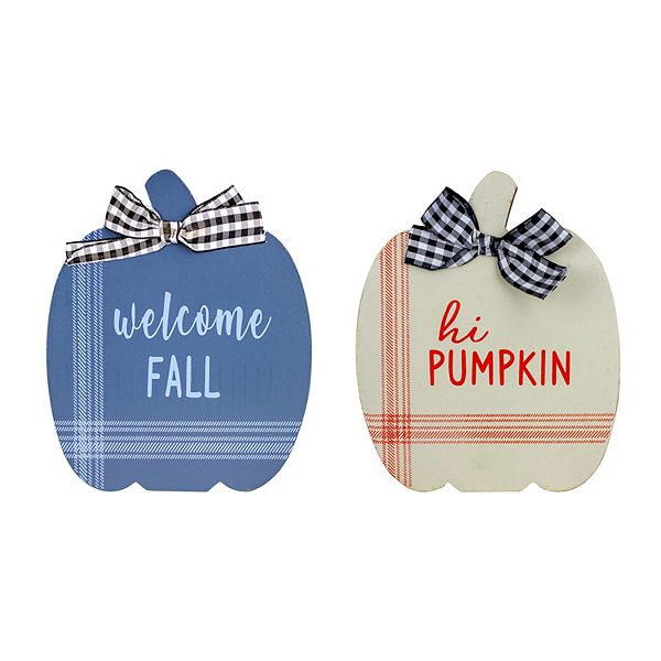 Northlight Welcome Fall & Hi Pumpkin Table Decor 2-piece Set Northlight