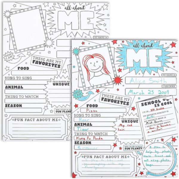 30 Pack Kids All About Me Classroom Posters for School Students, 17 x 22 In Juvale