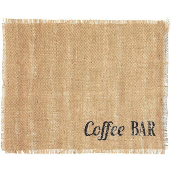 Woven Burlap Placemat, Coffee Bar (17.7 x 13.8 in) Farmlyn Creek