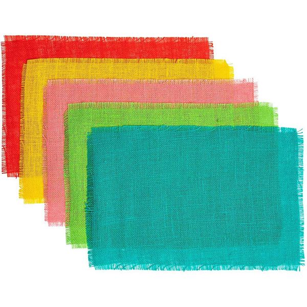 Festive Outdoor Jute Placemats for Cinco de Mayo, 6 Colors (18 x 14 In, 6 Pack) Okuna Outpost