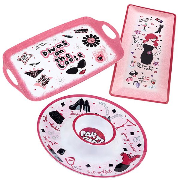 Certified International Lolita Divas on the Loose 3-pc. Melamine Serving Set Certified International