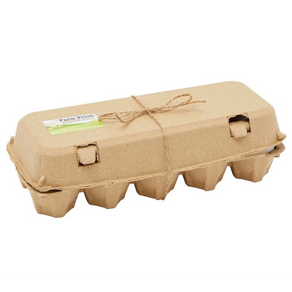 Okuna Outpost 15 Pack Paper Egg Cartons for 10 Chicken Eggs, Reusable Cartons with Labels and Twine Okuna Outpost