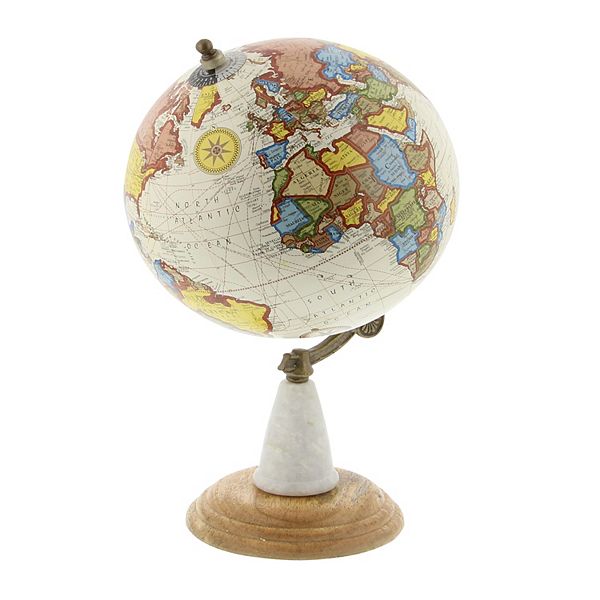 Stella & Eve White Wood Globe Floor Decor Stella & Eve