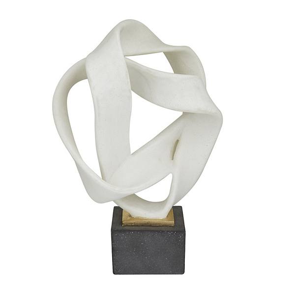 Stella & Eve Polystone Ribbon Line Sculpture with Black Base Stella & Eve