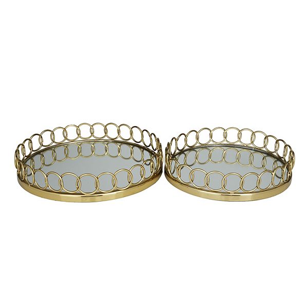 Stella & Eve Stainless Steel Mirrored Tray 2-Piece Set Stella & Eve