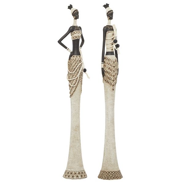 Stella & Eve Polystone Standing African Sculpture with Intricate Details Stella & Eve