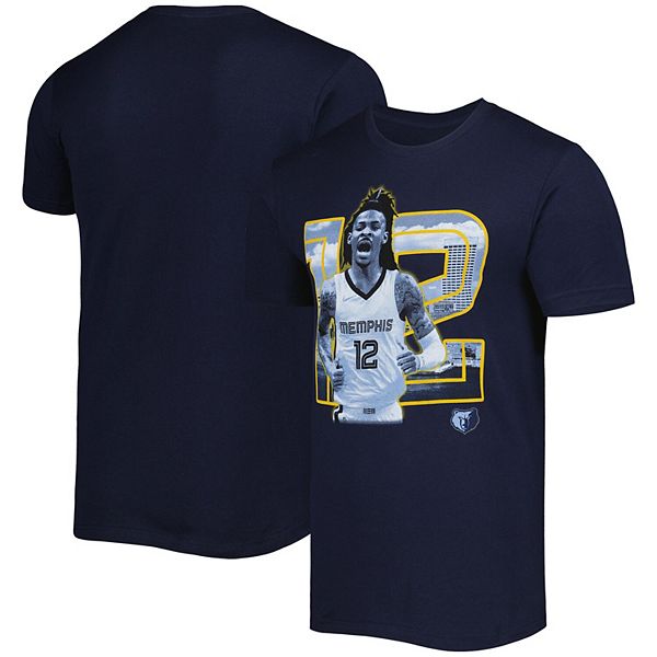 Унисекс Футболка Stadium Essentials Ja Morant Navy Memphis Grizzlies Player Skyline Stadium Essentials