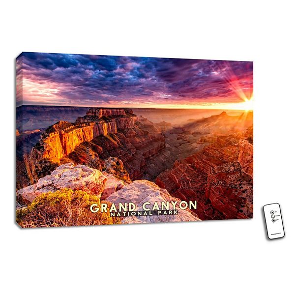 Blue and Pink Grand Canyon National Parks Wall Art Decor 18" x 24" Glow Decor