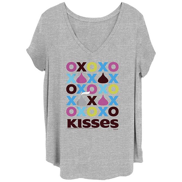 Juniors' Plus Size Hershey's Kisses XOXO V-Neck Graphic Tee Hershey's