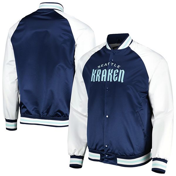 Мужская Повседневная куртка Mitchell & Ness Primetime Deep Sea Blue/White Seattle Kraken Unbranded