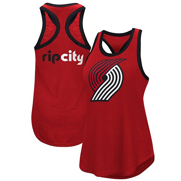 Women's G-III 4Her by Carl Banks Red Portland Trail Blazers Showdown Scoop-Neck Racerback Tank Top In The Style