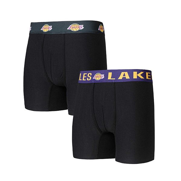 Мужские черные боксеры Los Angeles Lakers Concepts Sport, 2 пары, эластичный пояс Unbranded