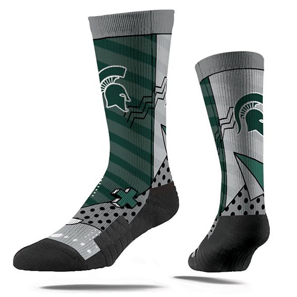 Гольфы с логотипом Michigan State Spartans от Strideline Geo Block с компрессионной подошвой Unbranded