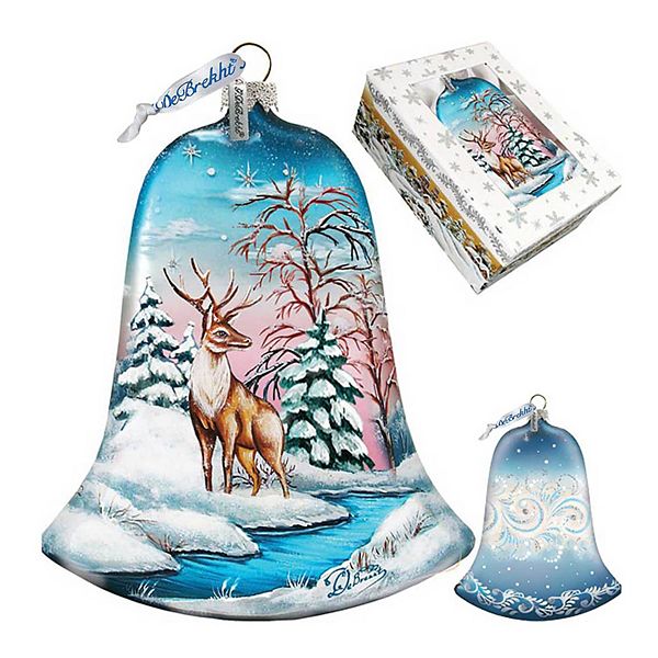 G.Debrekht Winter Deer Bell Glass Ornament by G. DeBrekht DecorWildlife Holiday Decor - 73183 G.DeBrekht