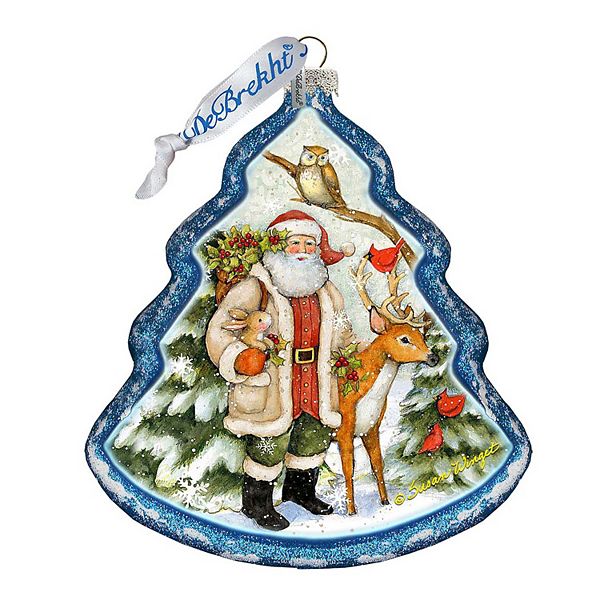 G.Debrekht Santa in the Forest Glass Ornament by Susan Winget  Christmas Decor - 762-209-SW G.DeBrekht