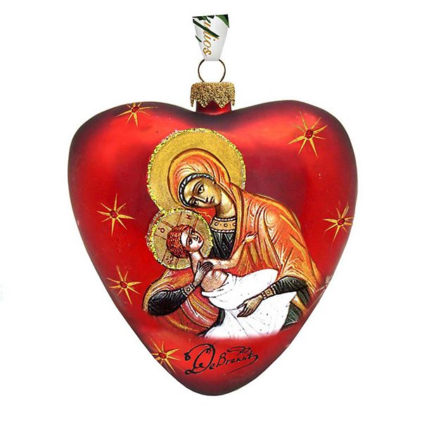 G.Debrekht Mary and Jesus Heart Glass Ornament by G. DeBrekht DecorNativity Holiday Decor - 73231 G.DeBrekht