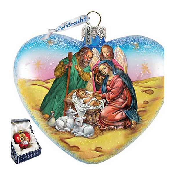 G.Debrekht Nativity Heart Glass Ornament by G. DeBrekht DecorNativity Holiday Decor - 753-081 G.DeBrekht