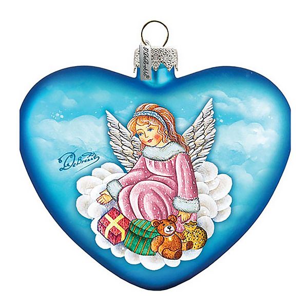 G.Debrekht Guardian Angel Heart Glass Ornament by G. DeBrekht DecorNativity Holiday Decor - 744-022 G.DeBrekht