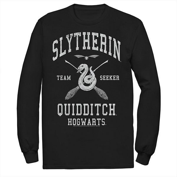 Мужская Футболка Harry Potter Slytherin Team Seeker Text с Длинным Рукавом Harry Potter