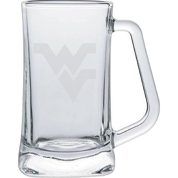 West Virginia Mountaineers 15oz. Frost Etch Glass Tankard Indigo Falls