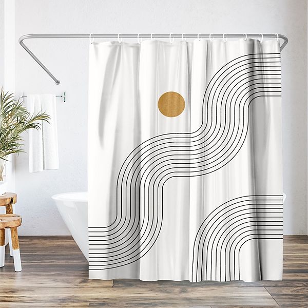 Americanflat Boho Geometric Lines Shower Curtain Americanflat