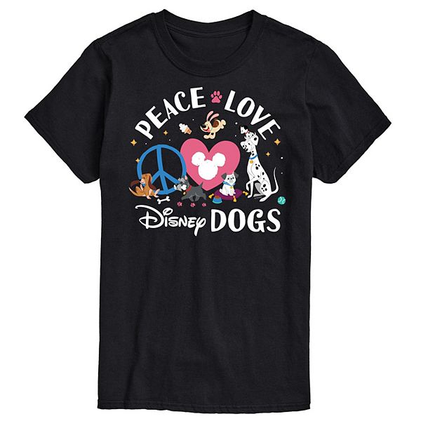 Мужская Футболка License Cats & Dogs Big & Tall Peace Love Dogs Graphic Tee License