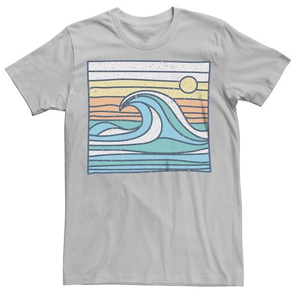 Мужская Футболка Generic Waves Sunset Lines Box Graphic Generic