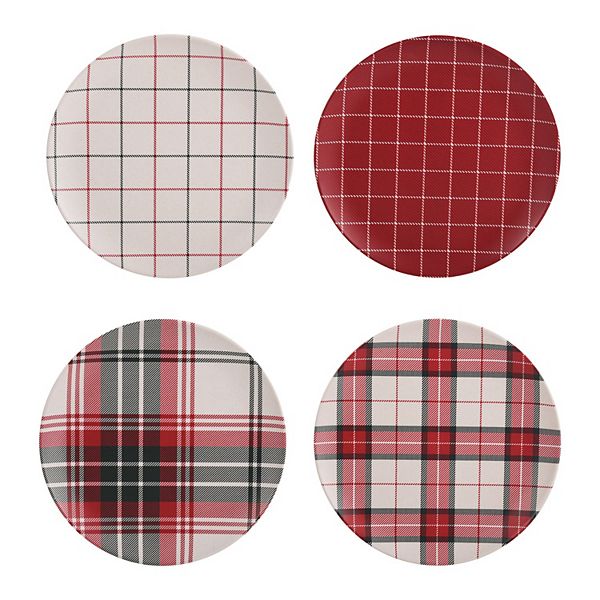 St. Nicholas Square® 4 pc Melamine Plaid Salad Plate Set St. Nicholas Square