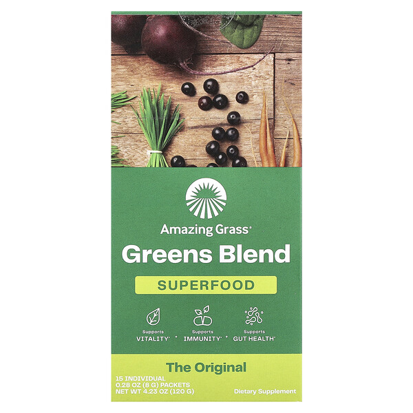 Greens Blend, SuperFood, The Original, 15 Individual Packets, 0.28 oz (8 g) Each Amazing Grass