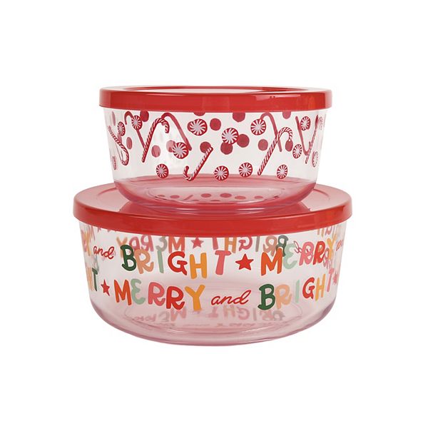 St. Nicholas Square® Christmas Merry & Bright Food Container 2-piece Set St. Nicholas Square