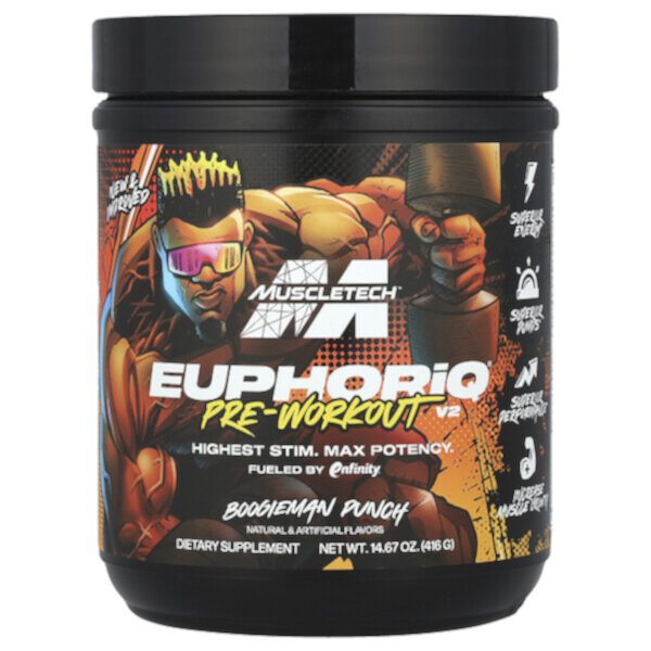 EuphoriQ® Pre-Workout V2, Boogieman Punch, 14.67 oz (416 g) Muscletech