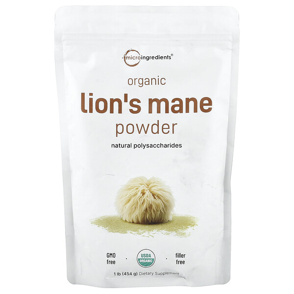 Organic Lion's Mane Powder, 1 lb (454 g) Micro Ingredients