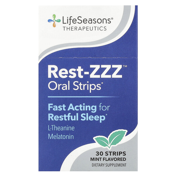 Therapeutics, Rest-ZZZ™ Oral Strips, Mint, 30 Strips LifeSeasons