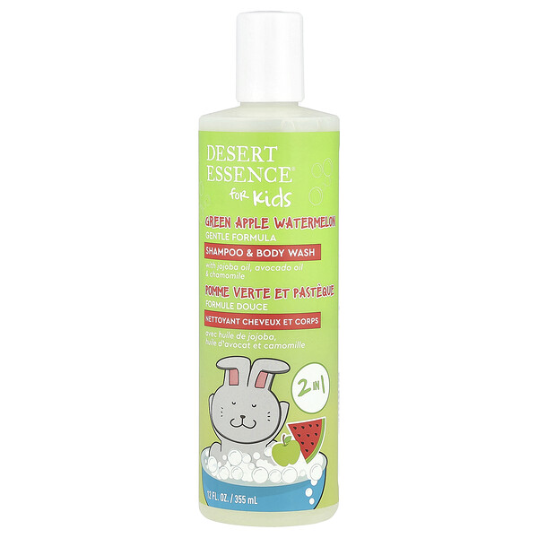 Kids, Shampoo & Body Wash, Green Apple Watermelon , 12 fl oz (355 ml) Desert Essence