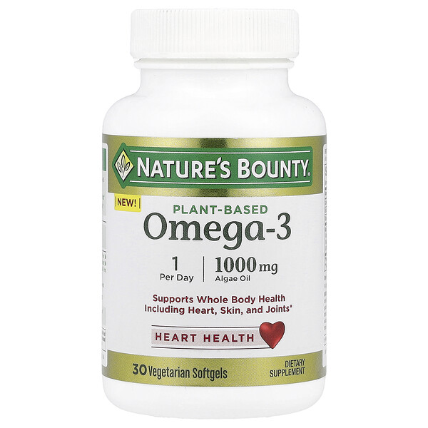 Plant-Based Omega-3, 1,000 mg, 30 Vegetarian Softgels Nature's Bounty