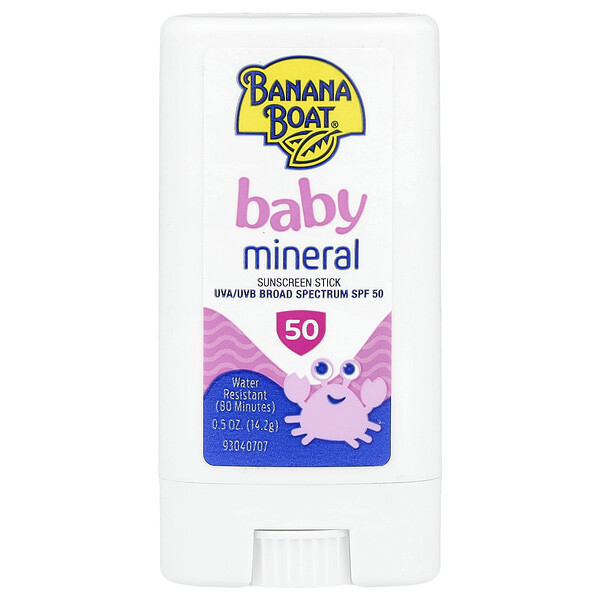 Baby Mineral Sunscreen Stick, SPF50, 0.5 oz (14.2 g) BANANA BOAT