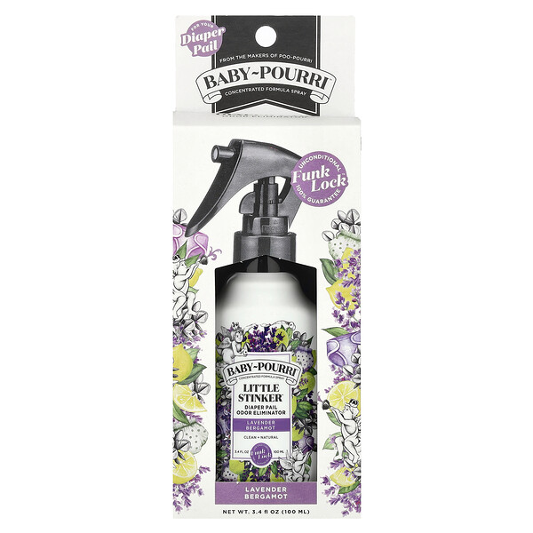 Baby-Pourri™, Little Stinker™, Diaper Pail Odor Eliminator, Lavender Bergamot, 3.4 fl oz (100 ml) Poo-Pourri