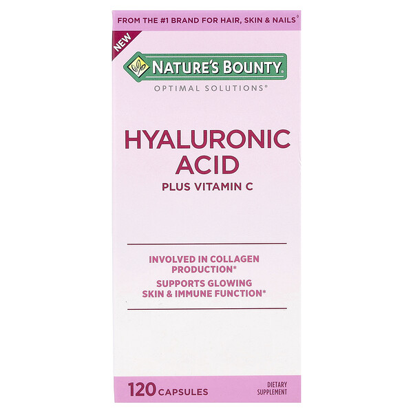 Optimal Solutions®, Hyaluronic Acid Plus Vitamin C, 120 Capsules Nature's Bounty