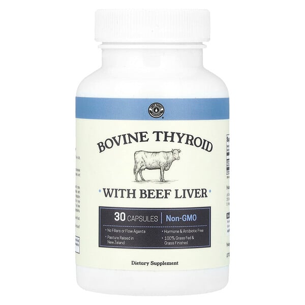 Bovine Thyroid with Beef Liver, 30 Capsules Left Coast Performance