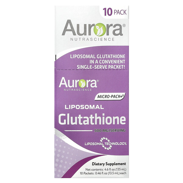 Micro-Pack+®, Liposomal Glutathione , 10 Packets, 0.46 fl oz (13.5 ml) Each Aurora Nutrascience