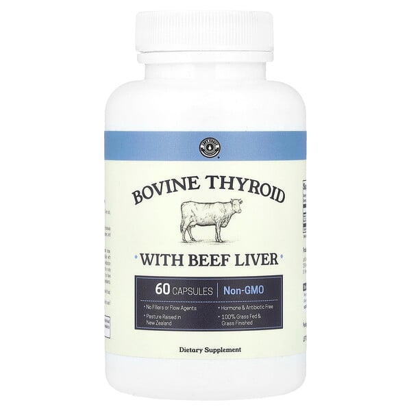 Bovine Thyroid with Beef Liver, 60 Capsules Left Coast Performance