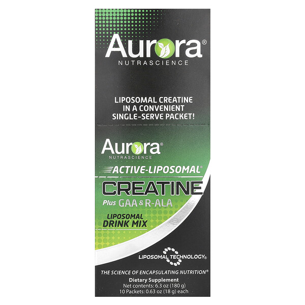 Active-Liposomal® Creatine Plus GAA & R-ALA, 10 Packets 0.63 oz (18 g) Each Aurora Nutrascience