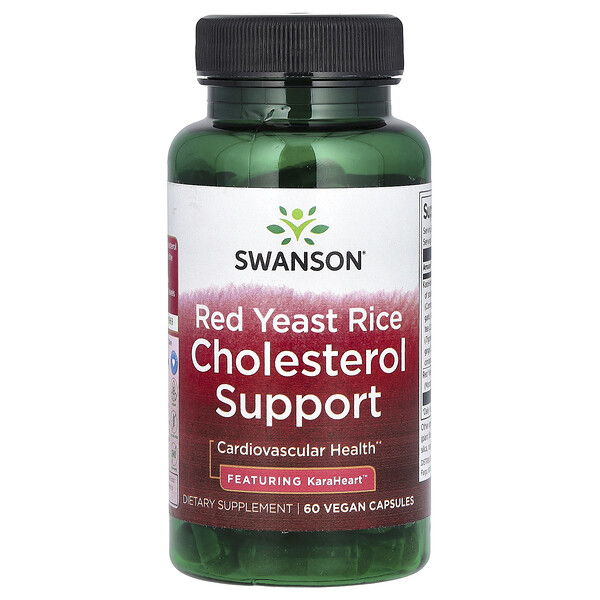 Red Yeast Rice Cholesterol Support, 60 Vegan Capsules Swanson