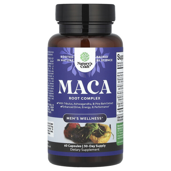 Men's Wellness, Maca Root Complex, 60 Capsules Nature's Craft