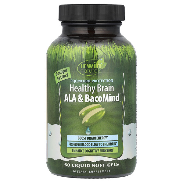 PQQ Healthy Brain ALA & BacoMind®, 60 Liquid Soft-Gels Irwin Naturals