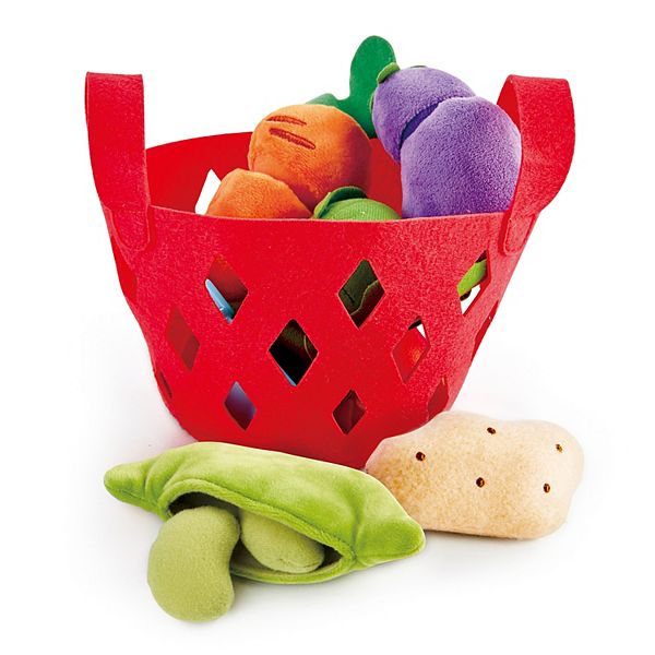 Hape Kitchen Food Playset 7-Piece Toddler Vegetable Basket Hape