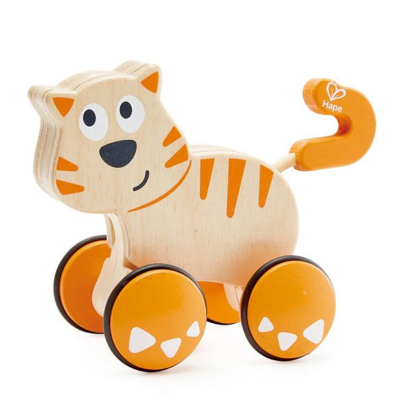 Hape Dante Cat Push & Go Wooden Cat Push & Release Toy Hape